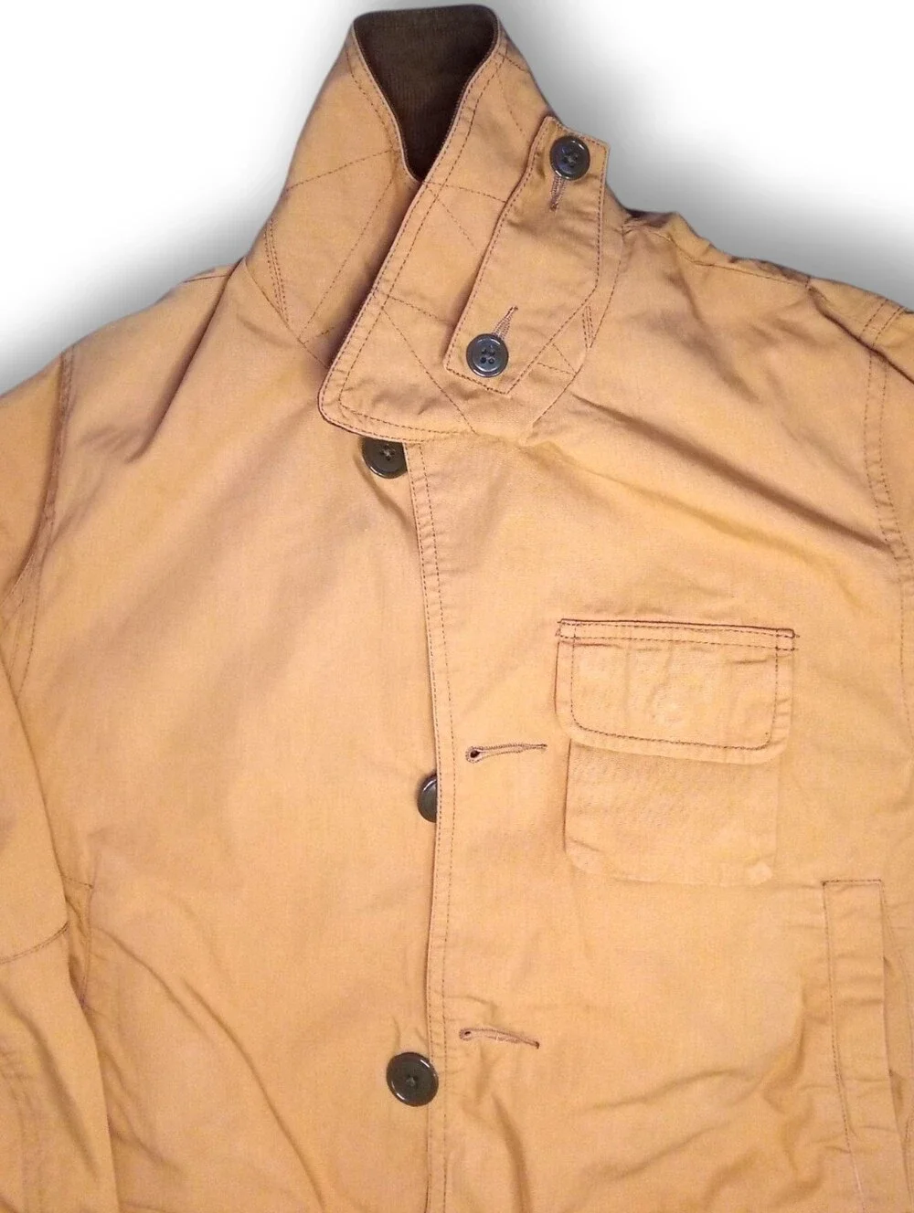 J. CREW Vintage Barn Jacket | Tan w/Brown Trim Plaid Lining Men's XS /Unisex S/M